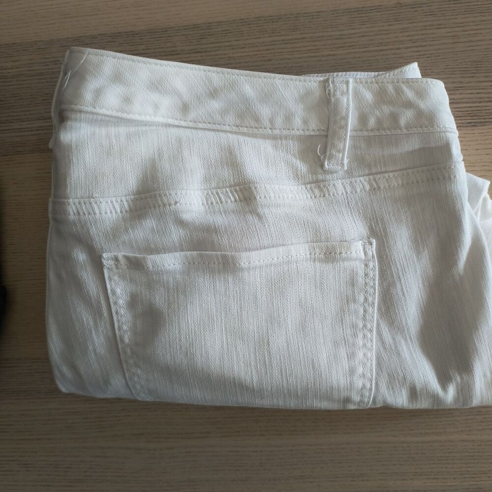 Talbots Pedal Pusher Jeans Womens 16 White Cropped Denim Stretch Coastal Beachy